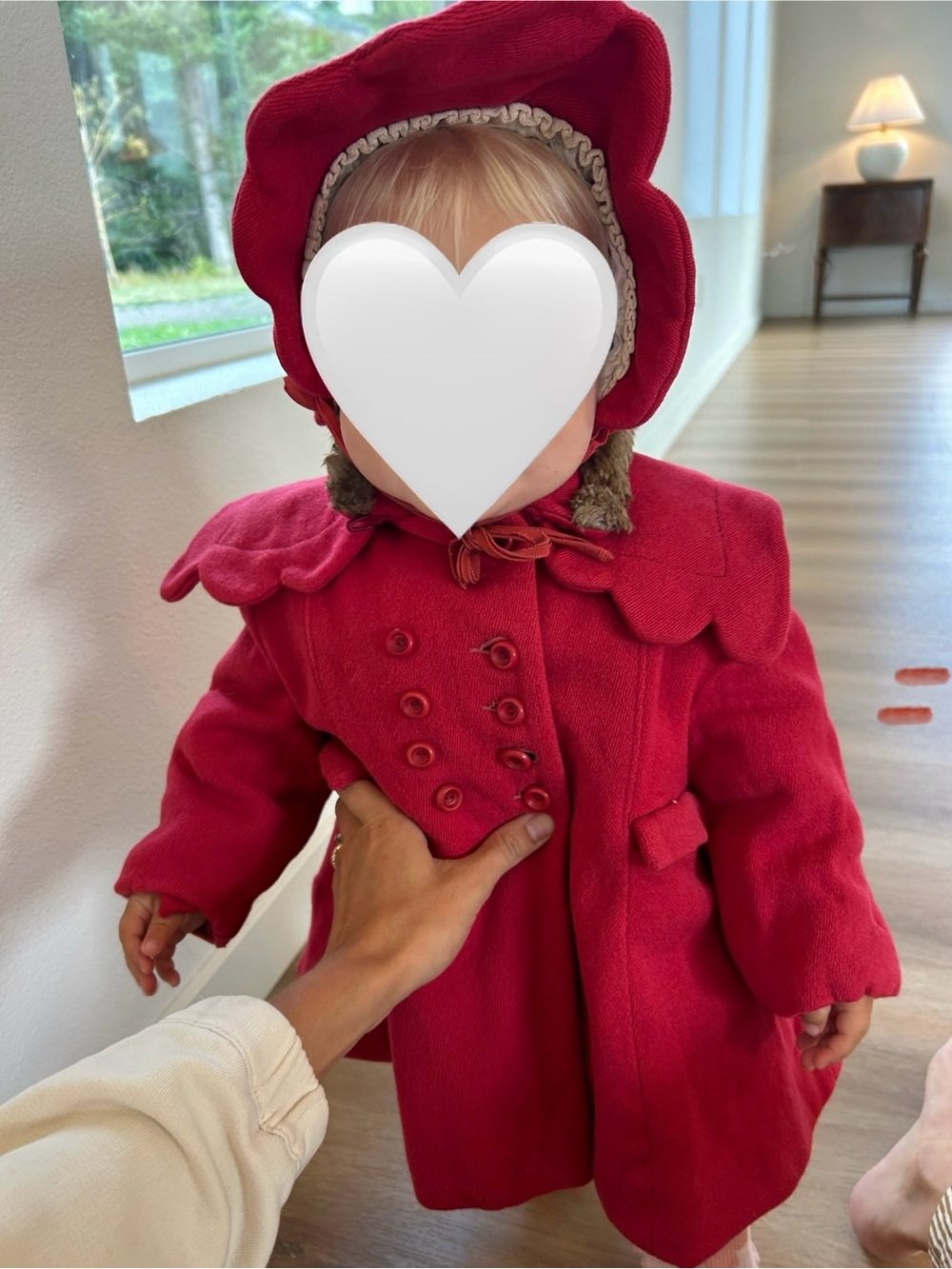 Vintage handmade coat with matching bonnet